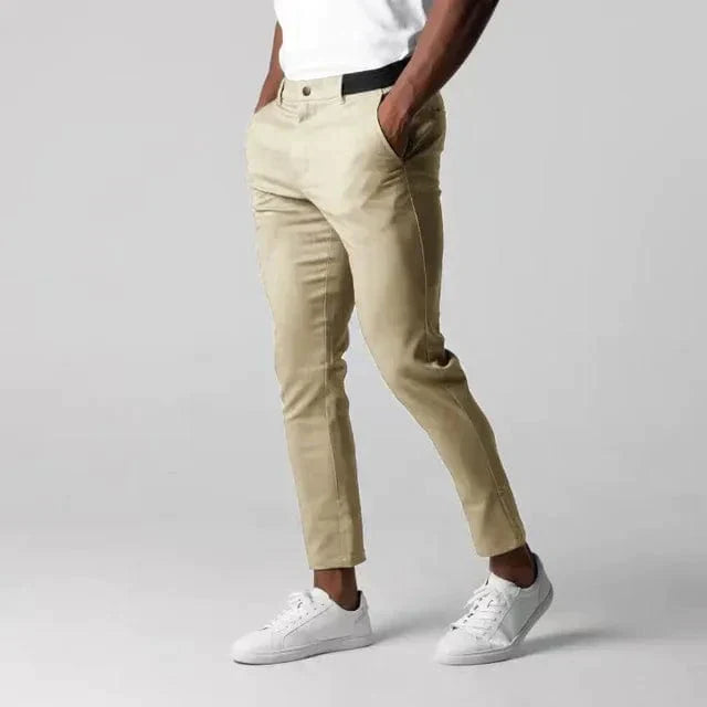 Luvik | Miesten Stretch Chinohousut Mukavat Slim Fit Chinohousut Joustavalla Vyötäröllä
