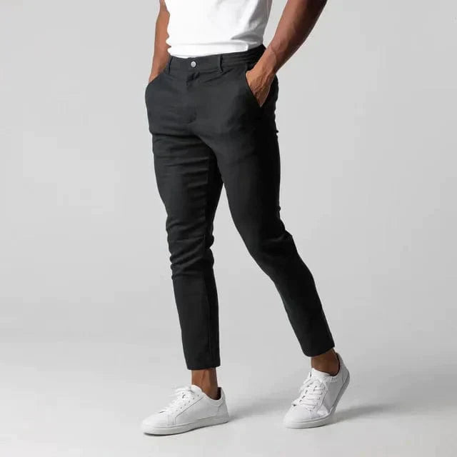 Luvik | Miesten Stretch Chinohousut Mukavat Slim Fit Chinohousut Joustavalla Vyötäröllä