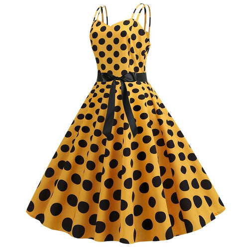 Luvik | Vintage Mekko - Rockabilly Keltainen Piste