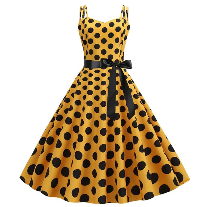 Luvik | Vintage Mekko - Rockabilly Keltainen Piste
