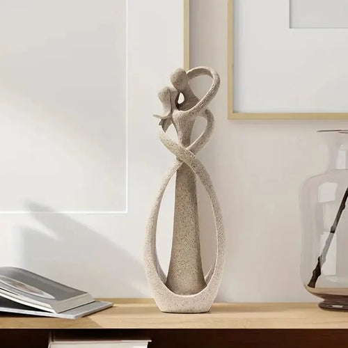 Luvikno | Amavira Kjærlighet Skulptur Harpiks | Symbol på Hengivenhet & Harmoni | Romantisk Design | 26 cm