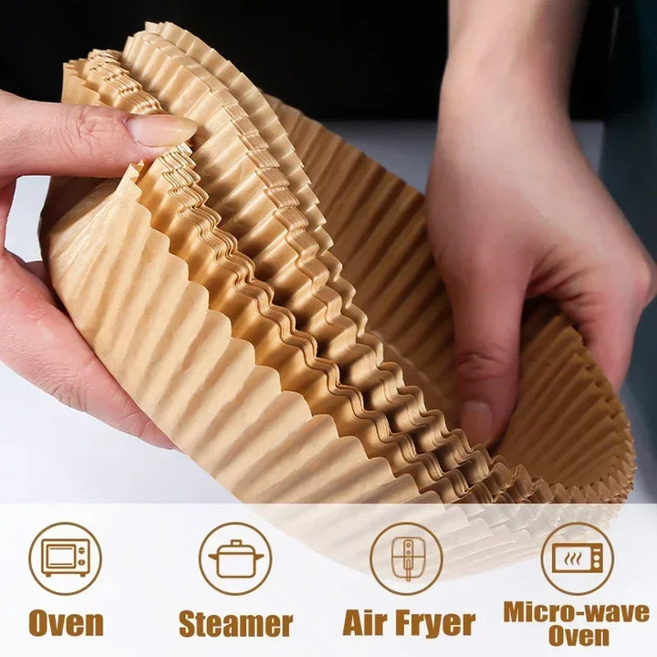 Rund Air Fryer Papp Engangs Non-Stick Bakepapir Mikrobølgeovn | Luvikno