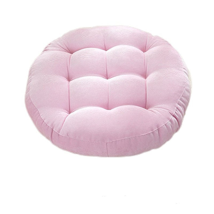 Rund Corduroy Solid Tuftet Tykke Pute for Komfort | Luvikno
