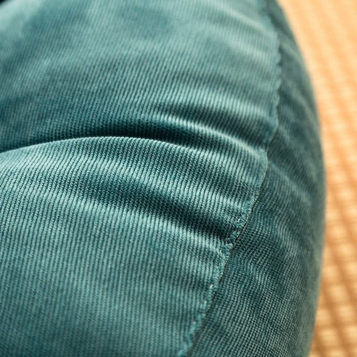 Rund Corduroy Solid Tuftet Tykke Pute for Komfort | Luvikno