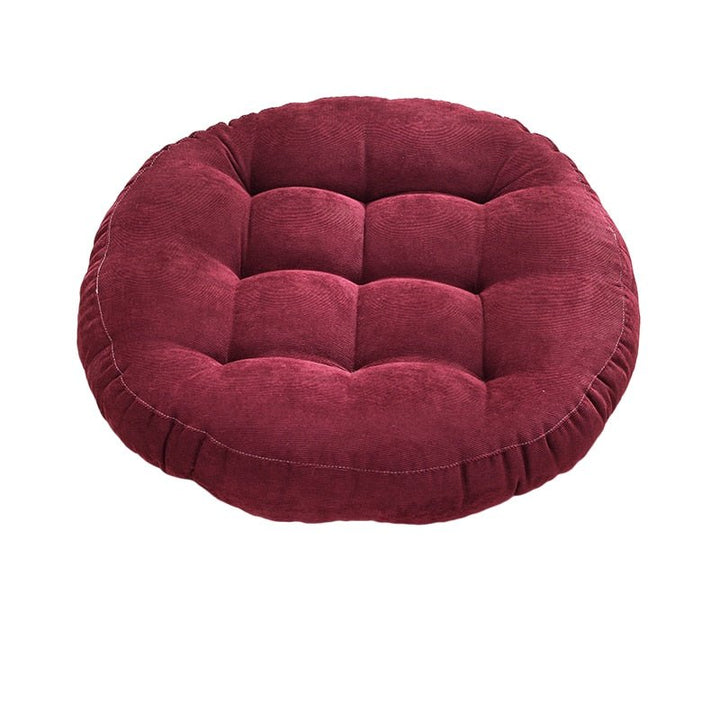 Rund Corduroy Solid Tuftet Tykke Pute for Komfort | Luvikno