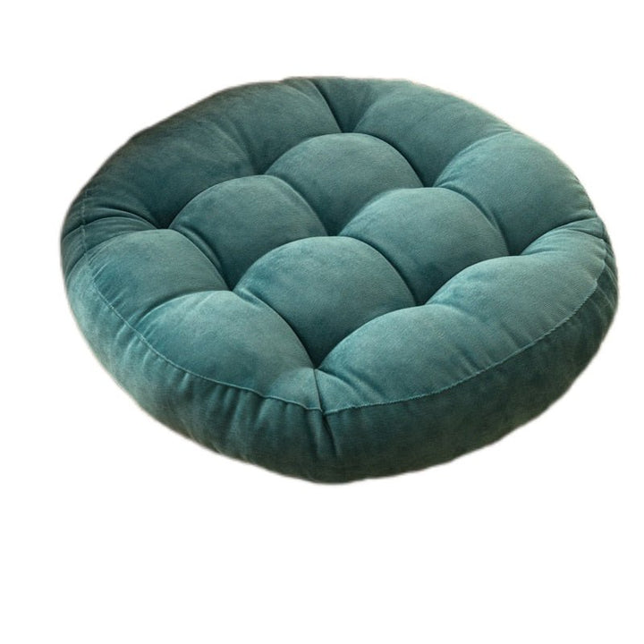 Rund Corduroy Solid Tuftet Tykke Pute for Komfort | Luvikno