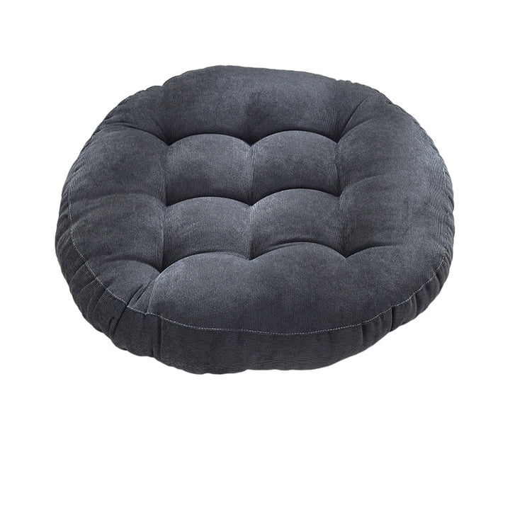 Rund Corduroy Solid Tuftet Tykke Pute for Komfort | Luvikno