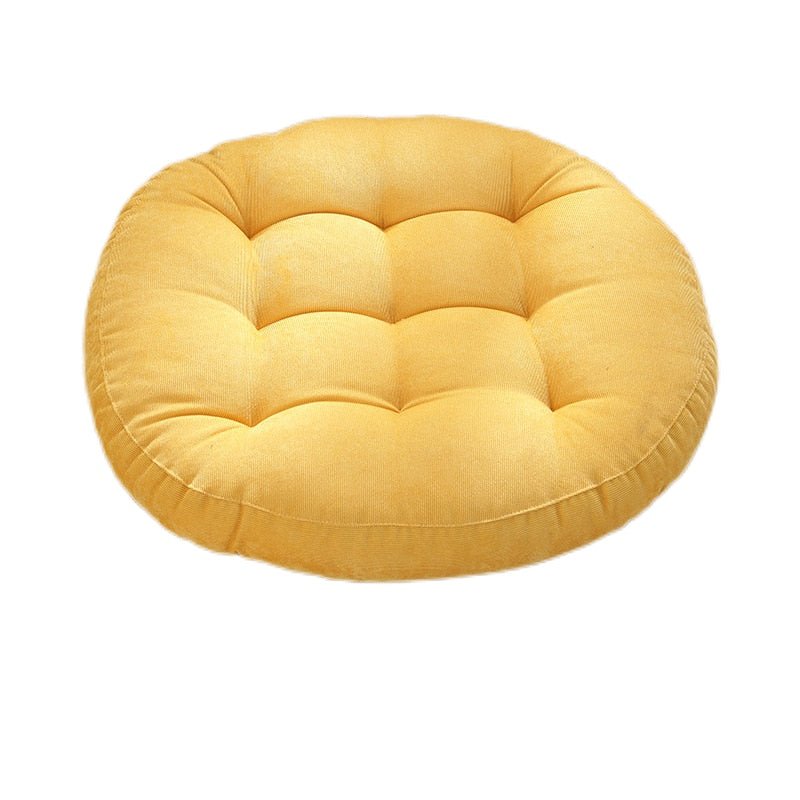 Rund Corduroy Solid Tuftet Tykke Pute for Komfort | Luvikno