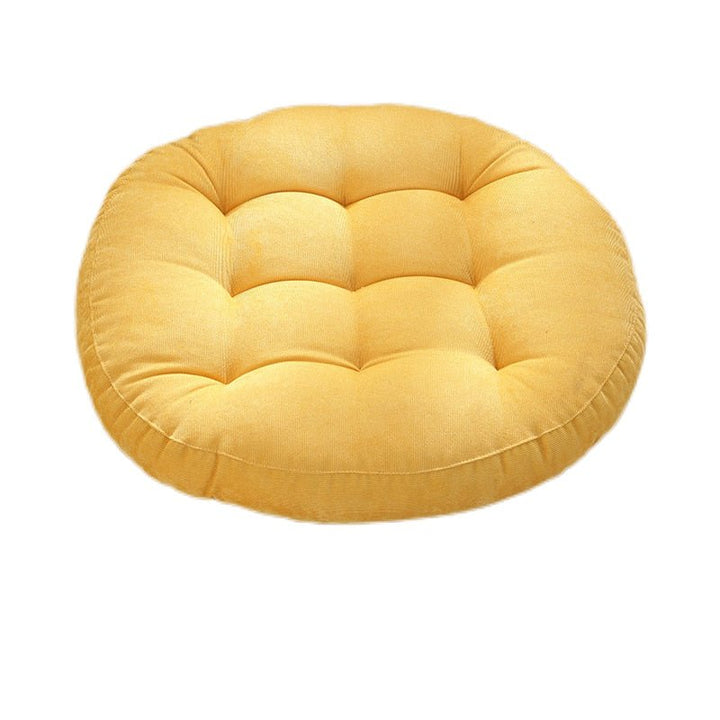 Rund Corduroy Solid Tuftet Tykke Pute for Komfort | Luvikno