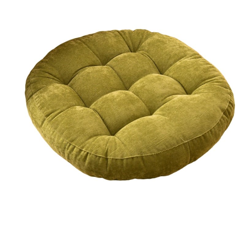 Rund Corduroy Solid Tuftet Tykke Pute for Komfort | Luvikno