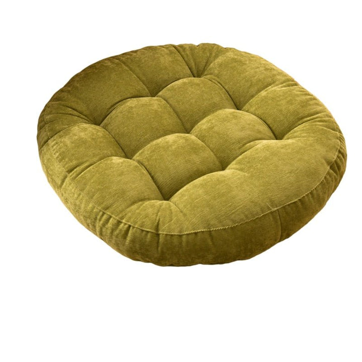 Rund Corduroy Solid Tuftet Tykke Pute for Komfort | Luvikno