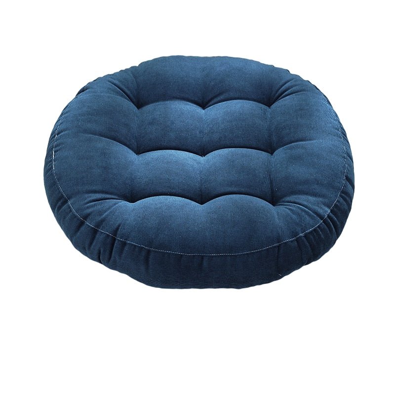 Rund Corduroy Solid Tuftet Tykke Pute for Komfort | Luvikno