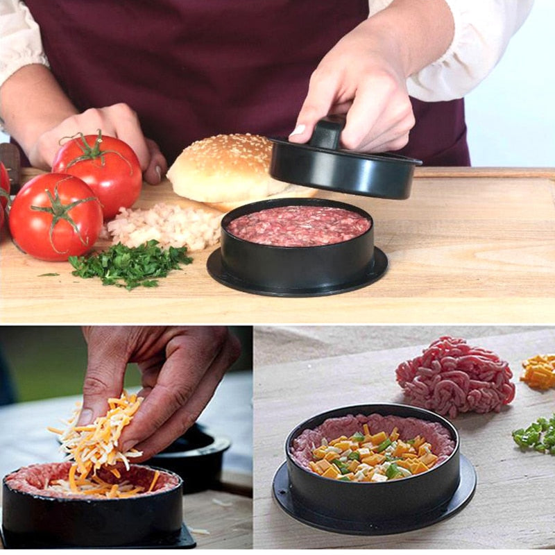 Rund Hamburgerpresse Hamburger Maker Burger Presse Mold Kjøkkenverktøy | Luvikno