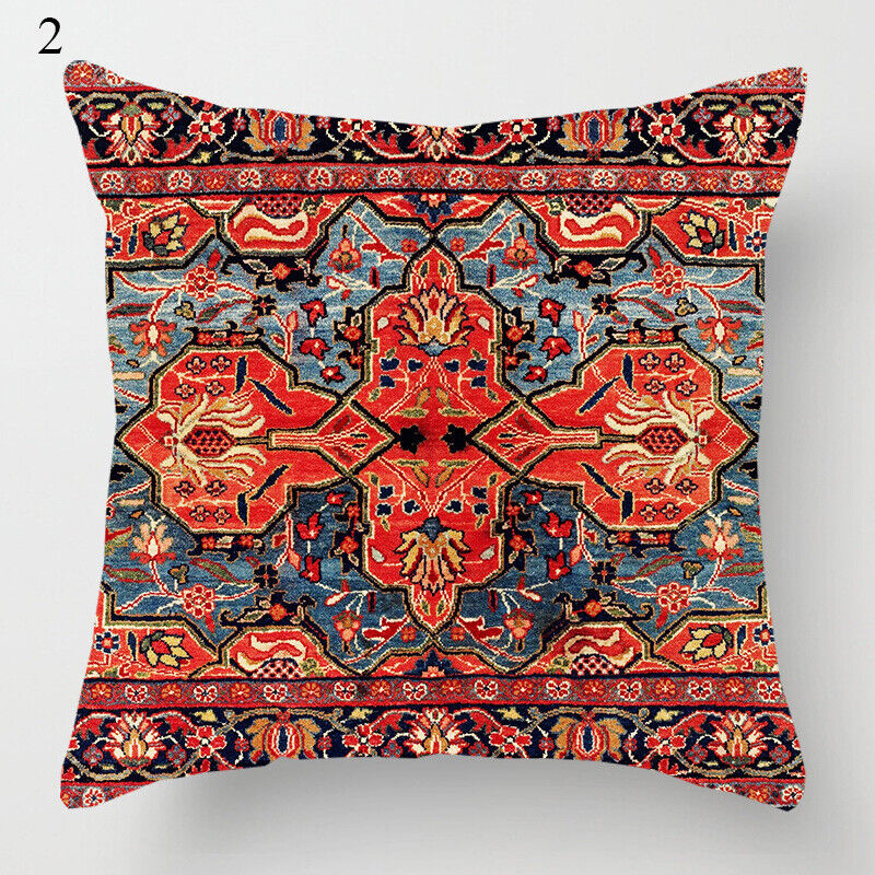 Etnisk Boho Mandala Trykk Lin Kasteputeveske Sofapute Dekorasjon# Luvikno