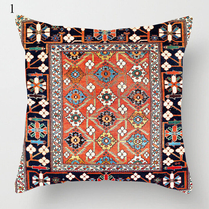 Etnisk Boho Mandala Trykk Lin Kasteputeveske Sofapute Dekorasjon# Luvikno