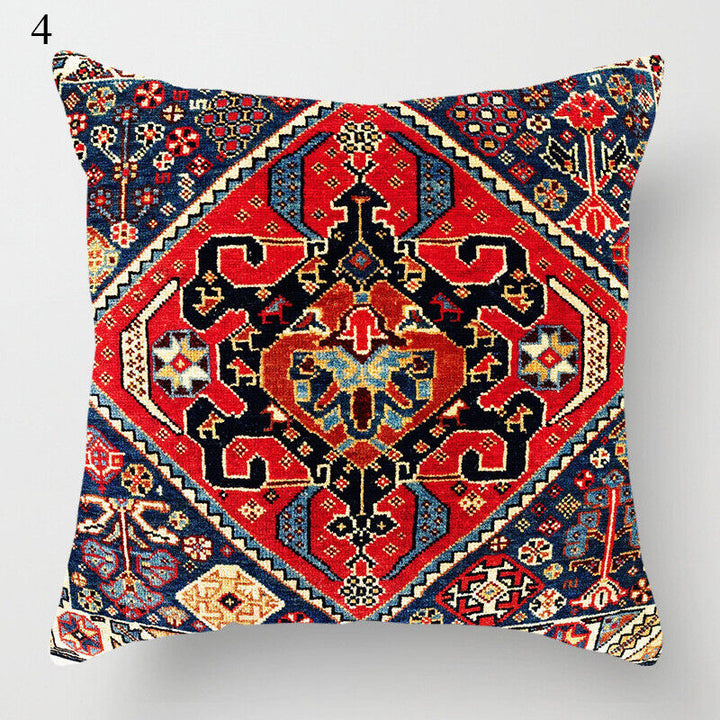 Etnisk Boho Mandala Trykk Lin Kasteputeveske Sofapute Dekorasjon# Luvikno