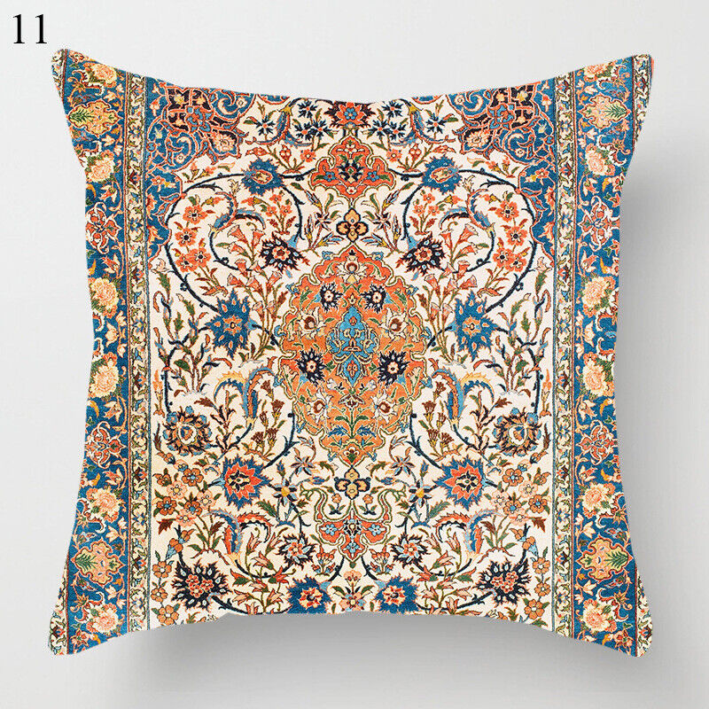Etnisk Boho Mandala Trykk Lin Kasteputeveske Sofapute Dekorasjon# Luvikno