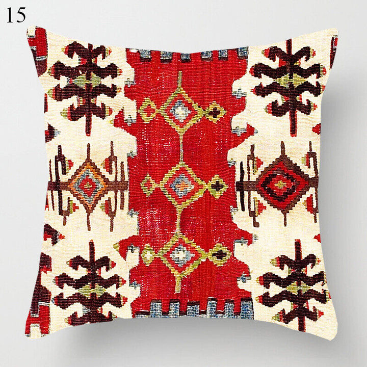 Etnisk Boho Mandala Trykk Lin Kasteputeveske Sofapute Dekorasjon# Luvikno