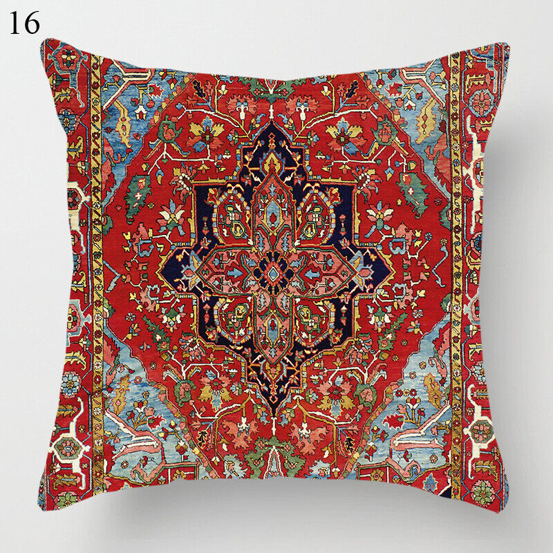 Etnisk Boho Mandala Trykk Lin Kasteputeveske Sofapute Dekorasjon# Luvikno