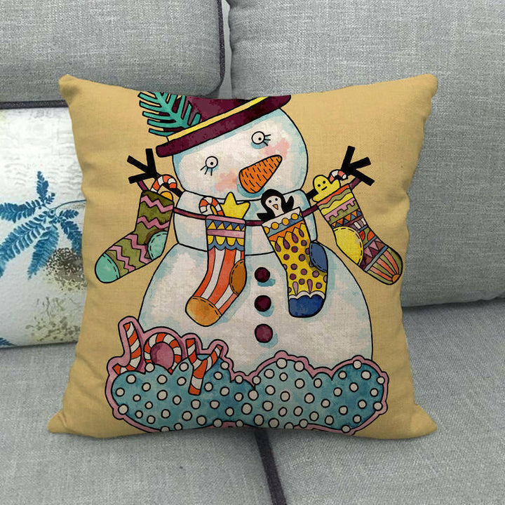 18" Cojines Merry Xmas Sofa Pute Deksel Tilbehør Hjem Sofa Dekor Putehylse Luvikno