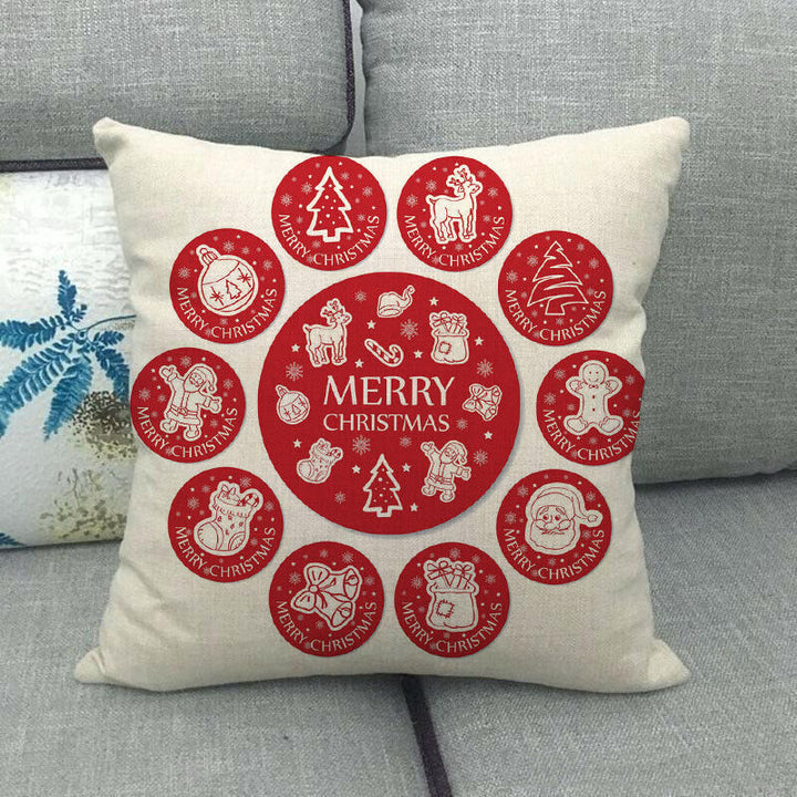 18" Cojines Merry Xmas Sofa Pute Deksel Tilbehør Hjem Sofa Dekor Putehylse Luvikno