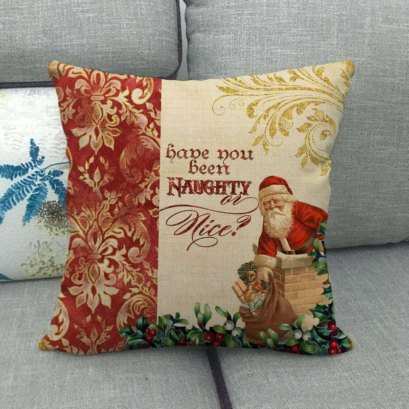 18" Cojines Merry Xmas Sofa Pute Deksel Tilbehør Hjem Sofa Dekor Putehylse Luvikno