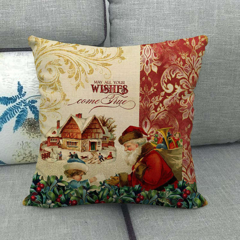 18" Cojines Merry Xmas Sofa Pute Deksel Tilbehør Hjem Sofa Dekor Putehylse Luvikno