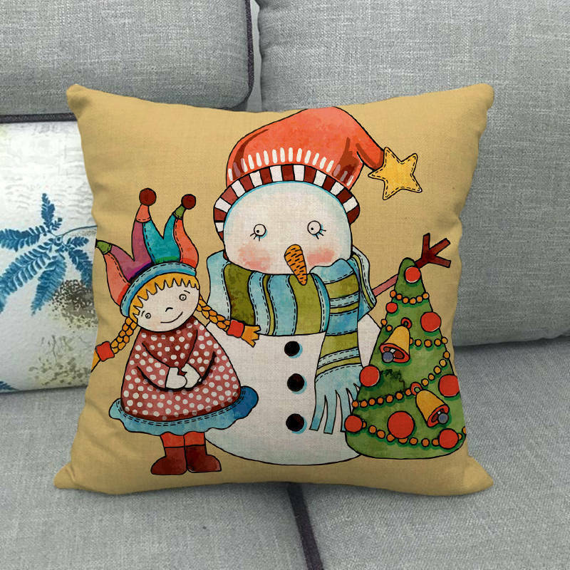 18" Cojines Merry Xmas Sofa Pute Deksel Tilbehør Hjem Sofa Dekor Putehylse Luvikno
