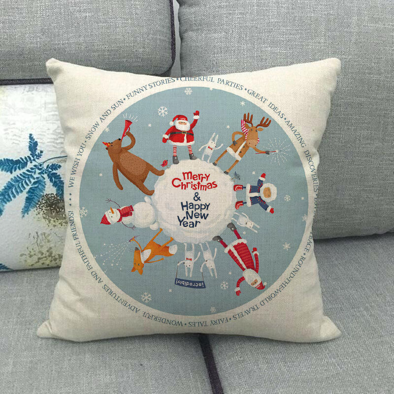 18" Cojines Merry Xmas Sofa Pute Deksel Tilbehør Hjem Sofa Dekor Putehylse Luvikno