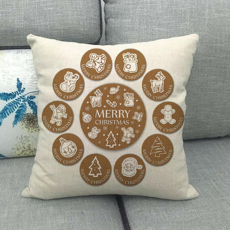18" Cojines Merry Xmas Sofa Pute Deksel Tilbehør Hjem Sofa Dekor Putehylse Luvikno