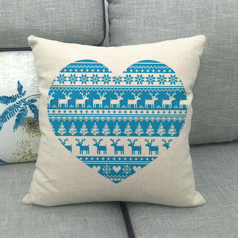 18" Cojines Merry Xmas Sofa Pute Deksel Tilbehør Hjem Sofa Dekor Putehylse Luvikno