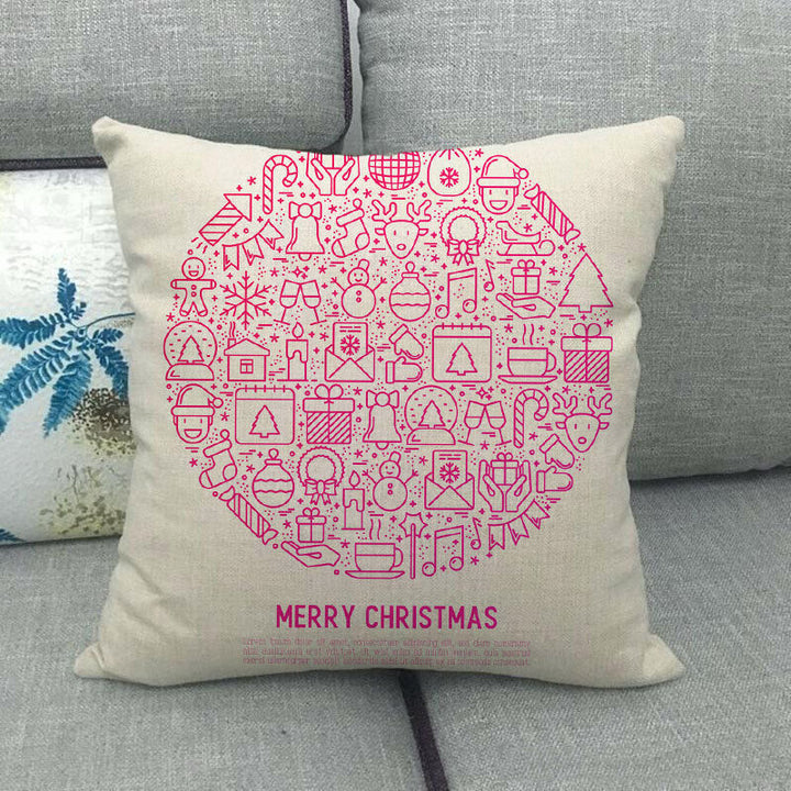 18" Cojines Merry Xmas Sofa Pute Deksel Tilbehør Hjem Sofa Dekor Putehylse Luvikno