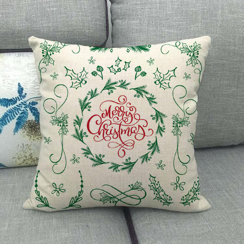 18" Cojines Merry Xmas Sofa Pute Deksel Tilbehør Hjem Sofa Dekor Putehylse Luvikno