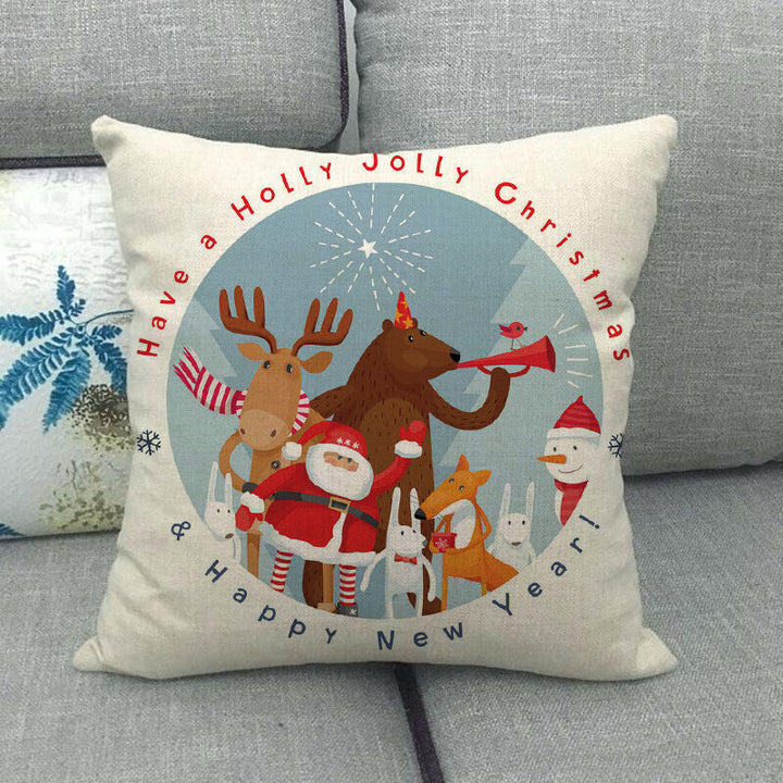 18" Cojines Merry Xmas Sofa Pute Deksel Tilbehør Hjem Sofa Dekor Putehylse Luvikno