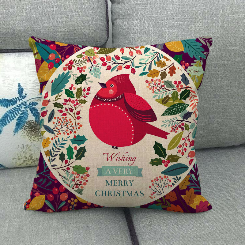 18" Cojines Merry Xmas Sofa Pute Deksel Tilbehør Hjem Sofa Dekor Putehylse Luvikno