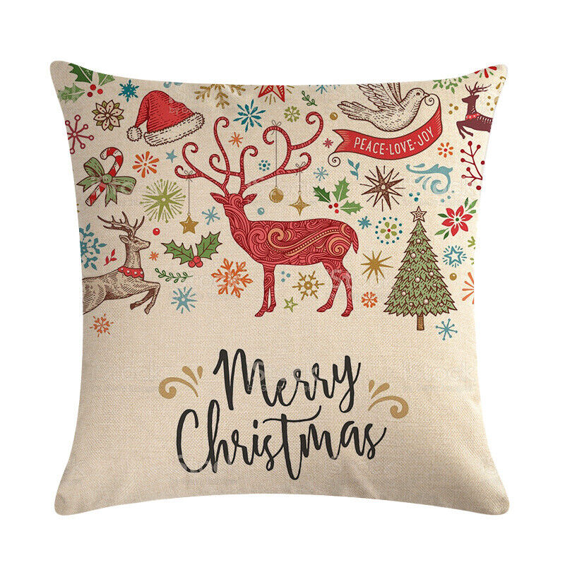 18" Cojines Merry Xmas Sofa Pute Deksel Tilbehør Hjem Sofa Dekor Putehylse Luvikno