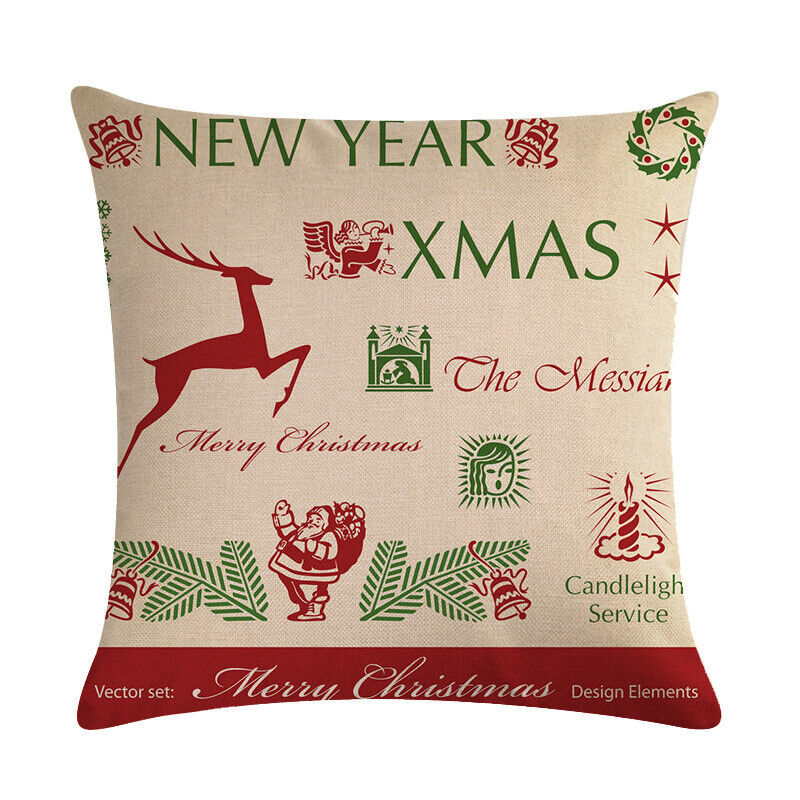 18" Cojines Merry Xmas Sofa Pute Deksel Tilbehør Hjem Sofa Dekor Putehylse Luvikno