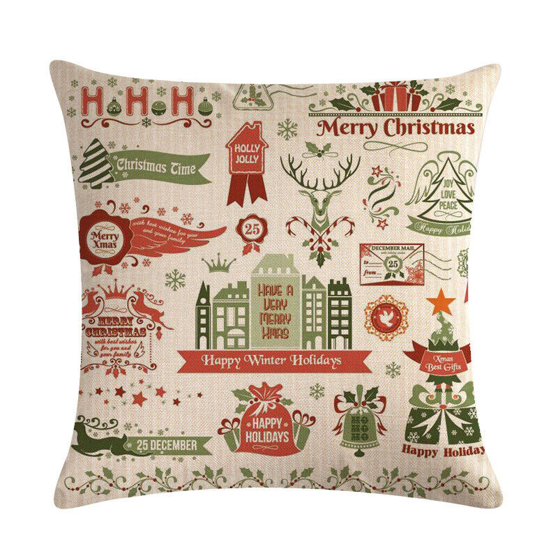 18" Cojines Merry Xmas Sofa Pute Deksel Tilbehør Hjem Sofa Dekor Putehylse Luvikno