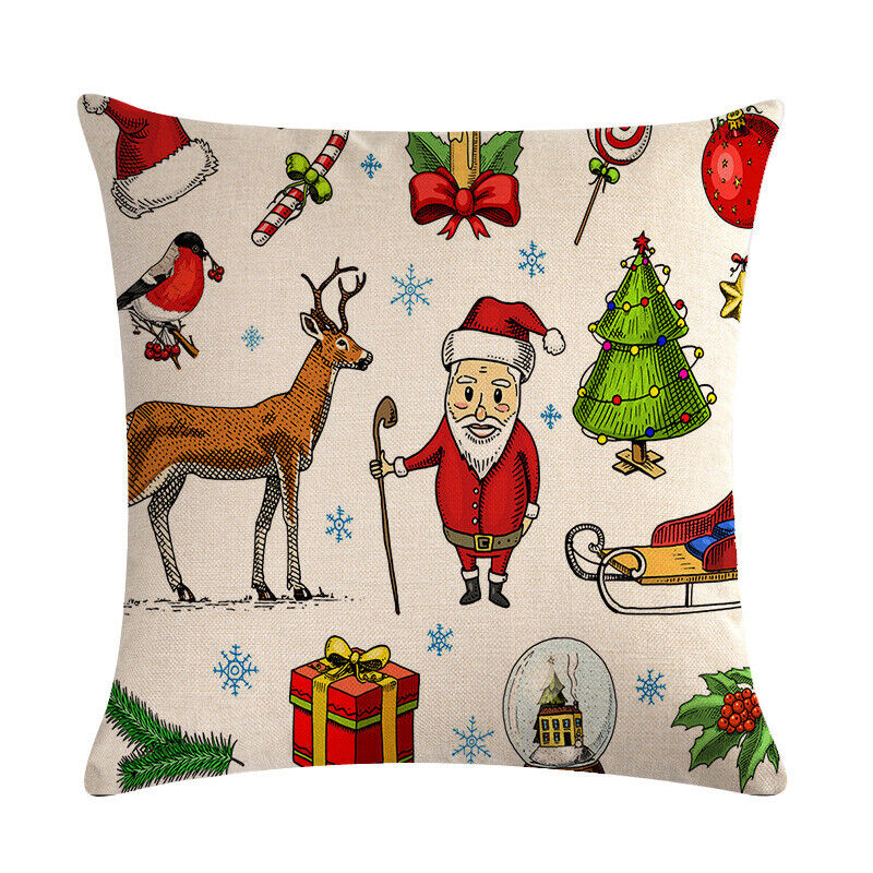 18" Cojines Merry Xmas Sofa Pute Deksel Tilbehør Hjem Sofa Dekor Putehylse Luvikno