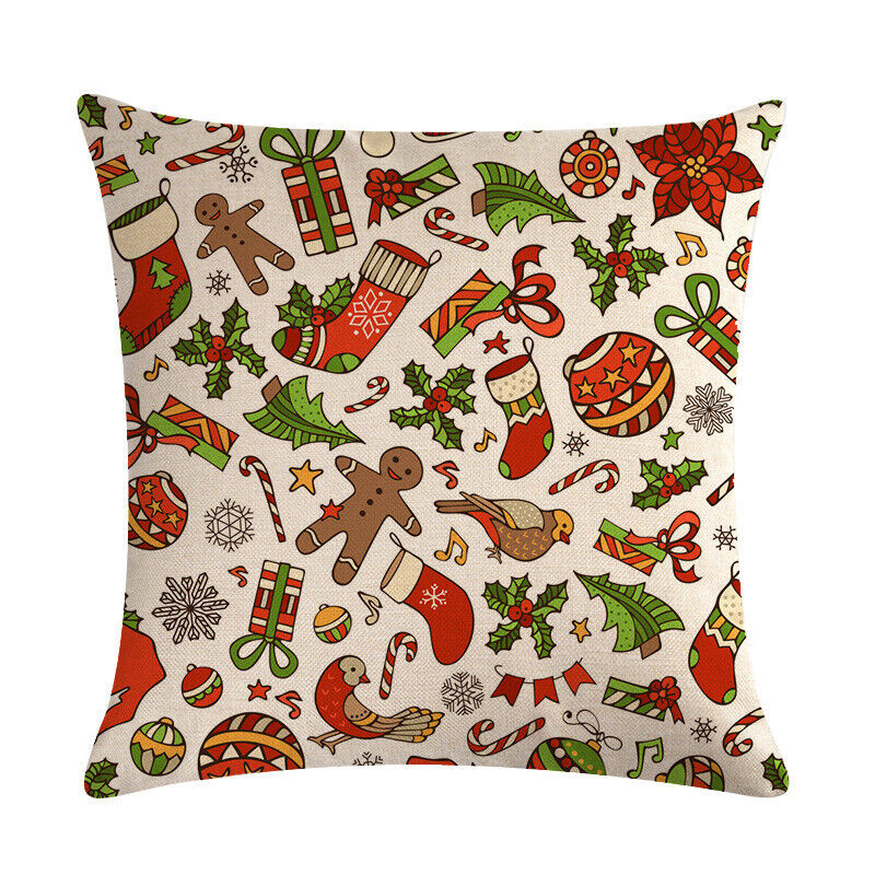 18" Cojines Merry Xmas Sofa Pute Deksel Tilbehør Hjem Sofa Dekor Putehylse Luvikno