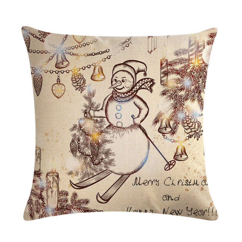 18" Cojines Merry Xmas Sofa Pute Deksel Tilbehør Hjem Sofa Dekor Putehylse Luvikno