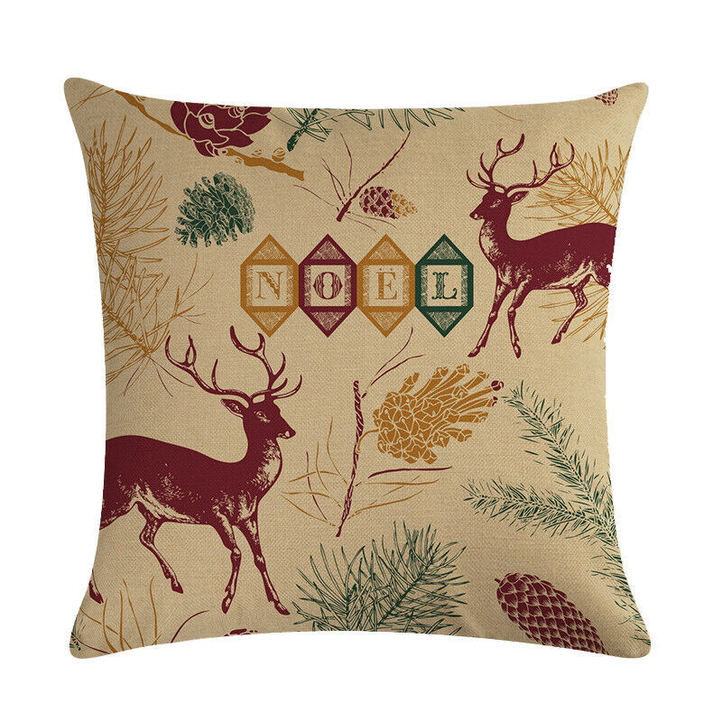 18" Cojines Merry Xmas Sofa Pute Deksel Tilbehør Hjem Sofa Dekor Putehylse Luvikno