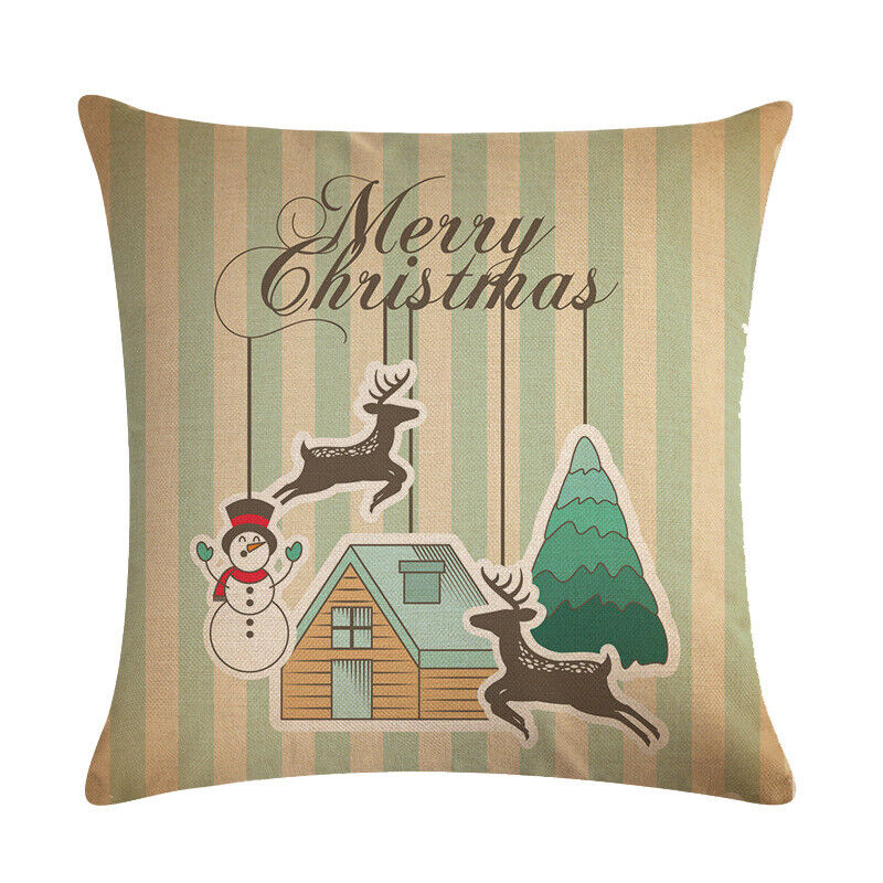 18" Cojines Merry Xmas Sofa Pute Deksel Tilbehør Hjem Sofa Dekor Putehylse Luvikno