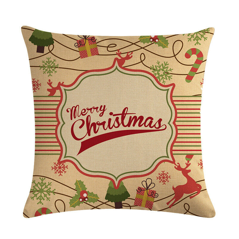 18" Cojines Merry Xmas Sofa Pute Deksel Tilbehør Hjem Sofa Dekor Putehylse Luvikno