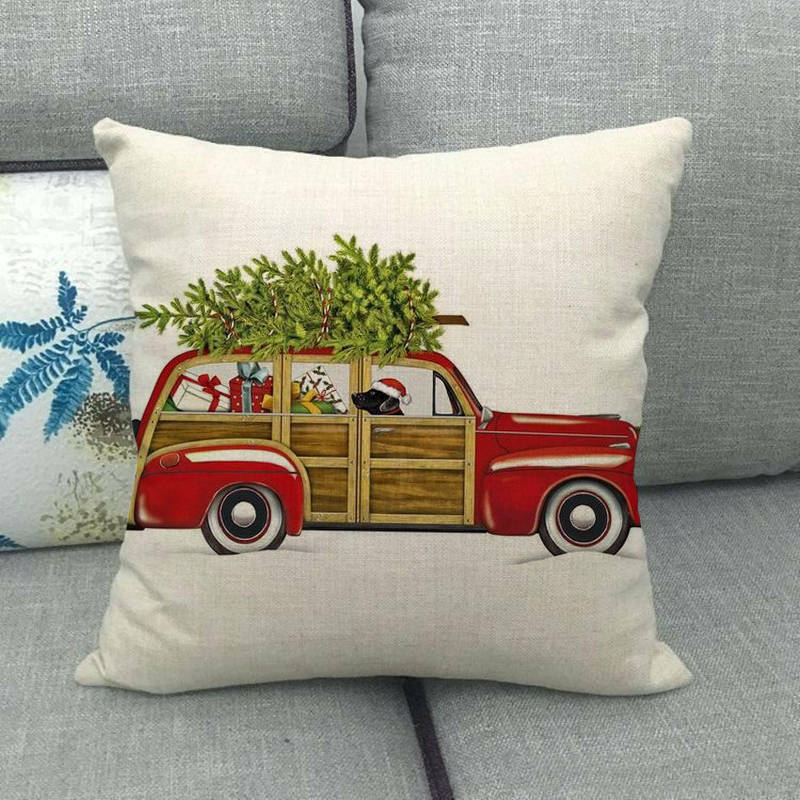 18" Cojines Merry Xmas Sofa Pute Deksel Tilbehør Hjem Sofa Dekor Putehylse Luvikno
