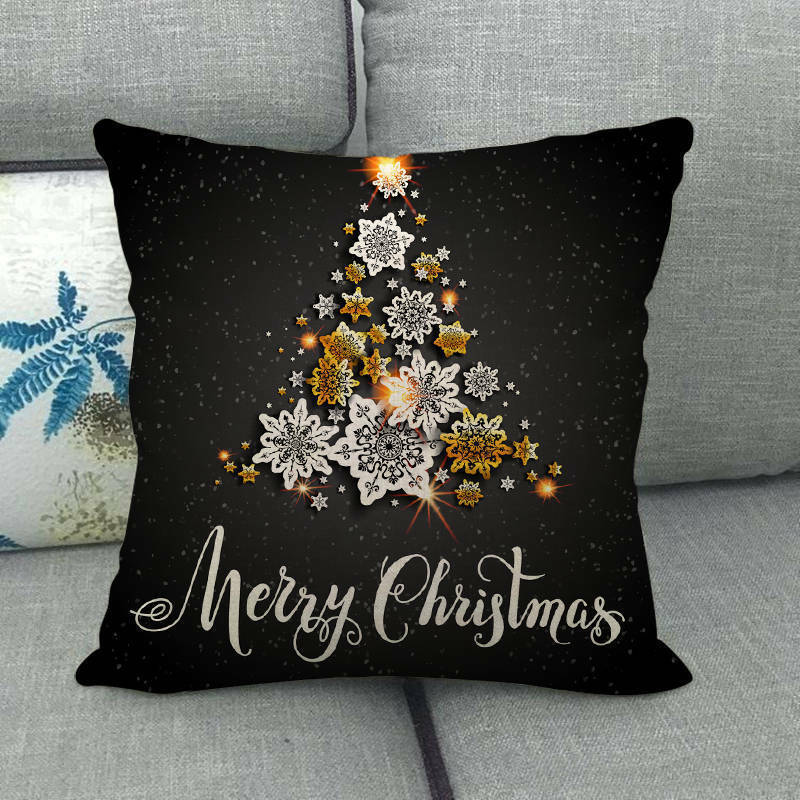 18" Cojines Merry Xmas Sofa Pute Deksel Tilbehør Hjem Sofa Dekor Putehylse Luvikno