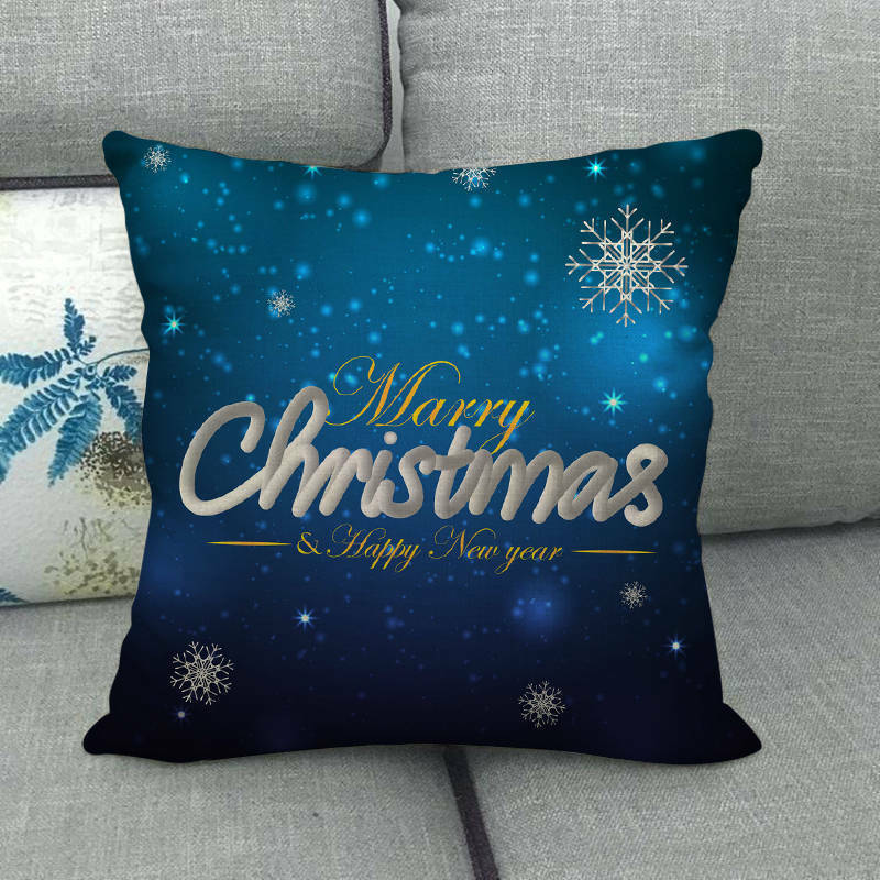 18" Cojines Merry Xmas Sofa Pute Deksel Tilbehør Hjem Sofa Dekor Putehylse Luvikno