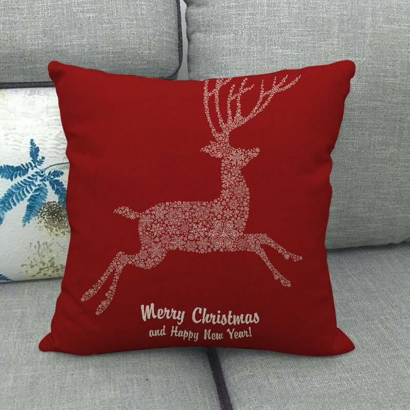 18" Cojines Merry Xmas Sofa Pute Deksel Tilbehør Hjem Sofa Dekor Putehylse Luvikno