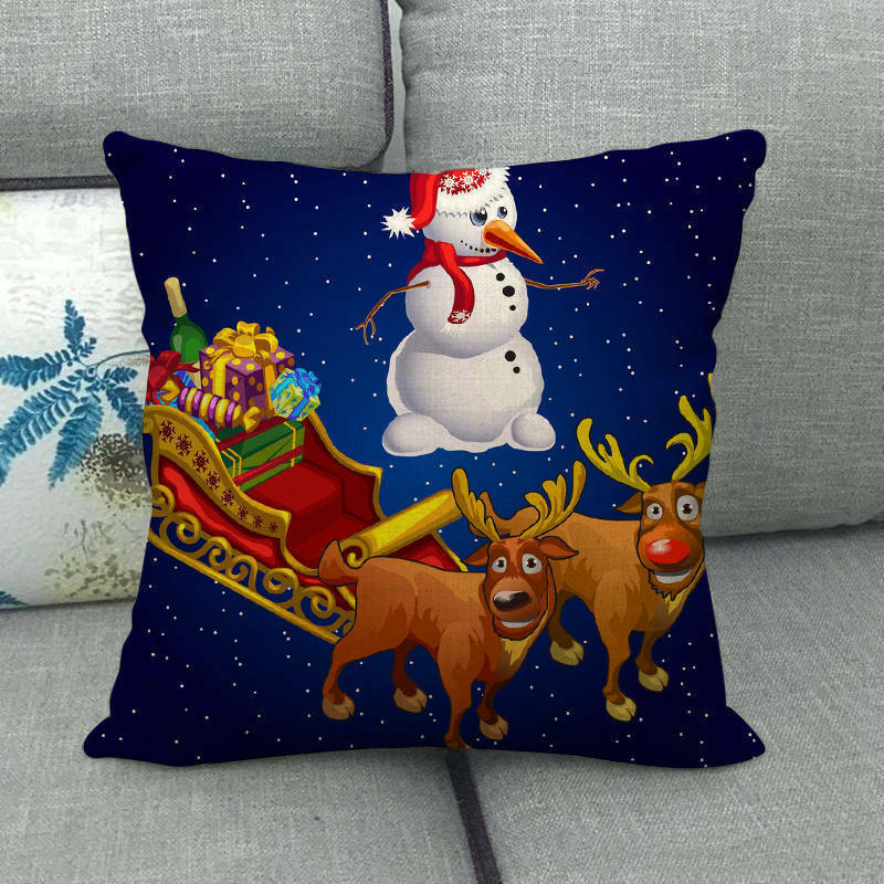 18" Cojines Merry Xmas Sofa Pute Deksel Tilbehør Hjem Sofa Dekor Putehylse Luvikno