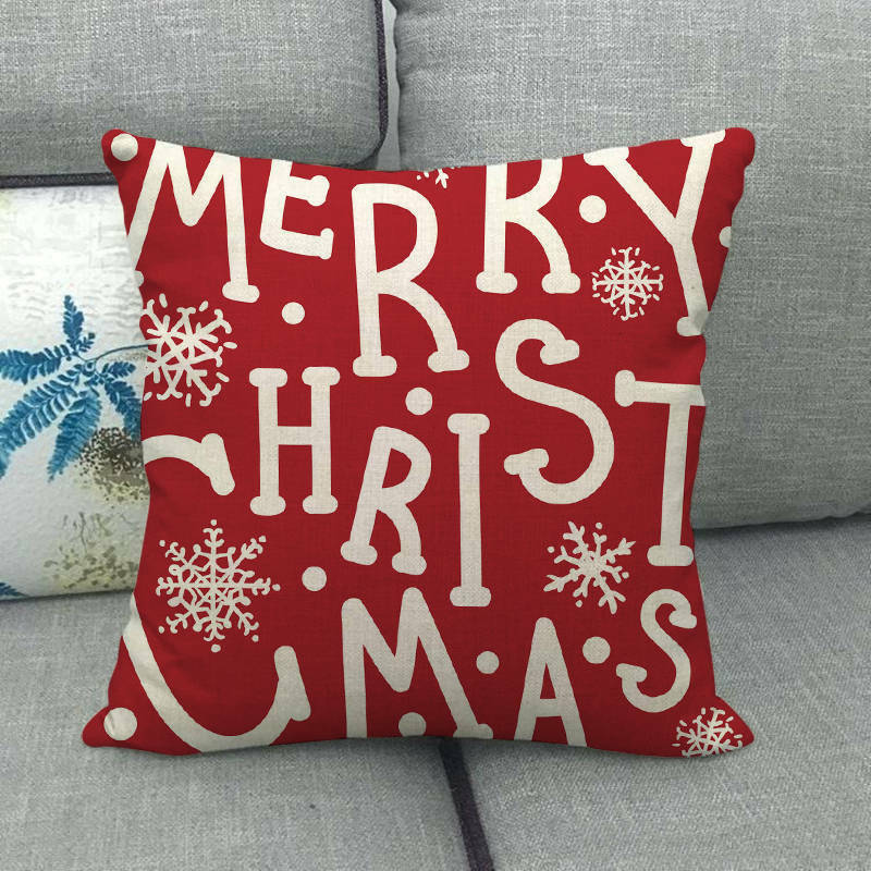 18" Cojines Merry Xmas Sofa Pute Deksel Tilbehør Hjem Sofa Dekor Putehylse Luvikno